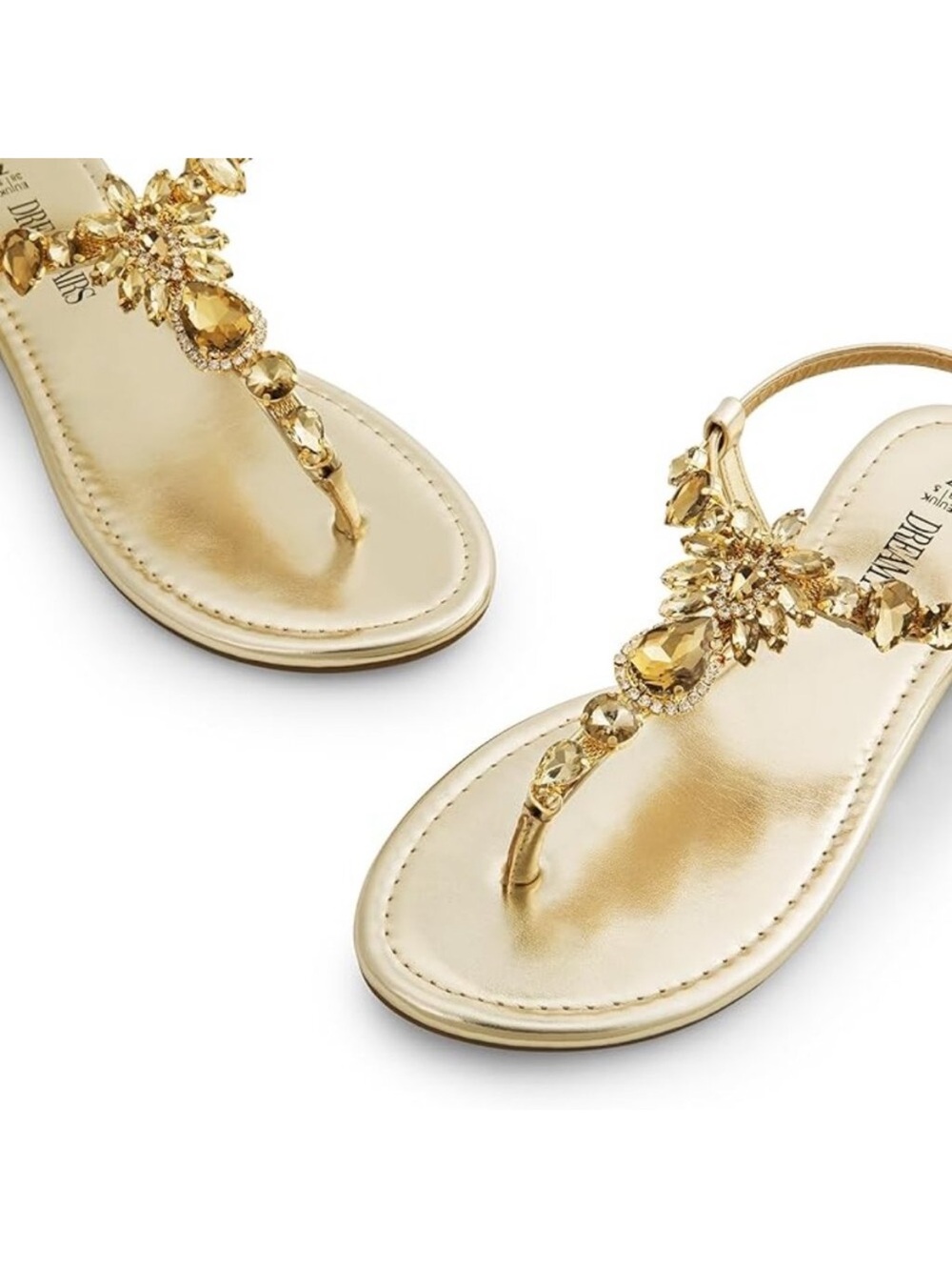 Embellished Gold Lux Sandals